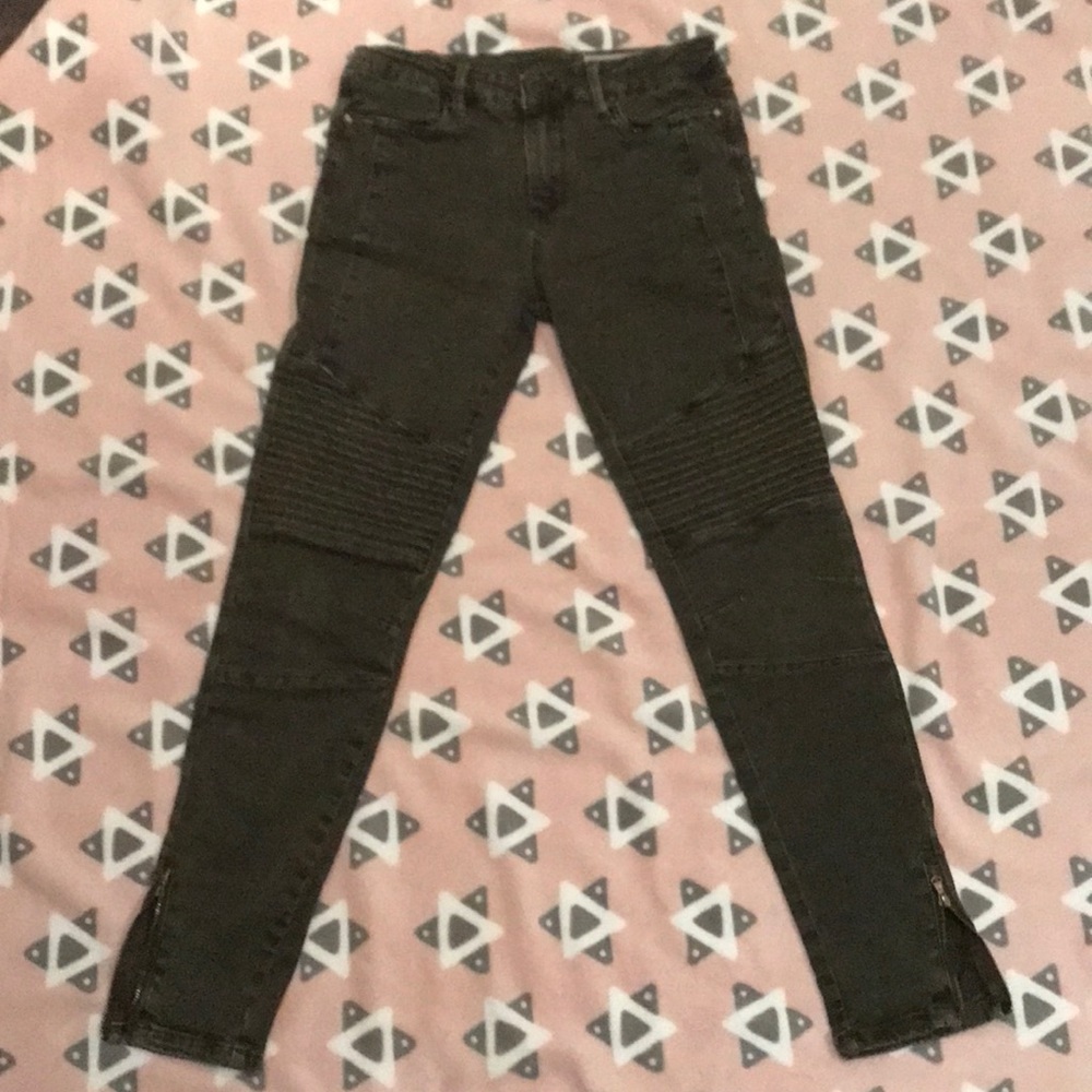 Olive green Moto jeans